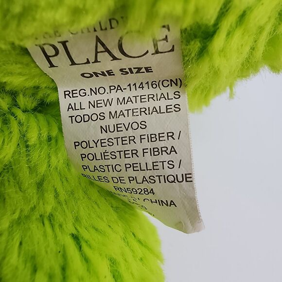 The Childrens Place Green Teddy Bear Plush 12" Blue Bow Heart Stuffed Animal Toy - Picture 8 of 8